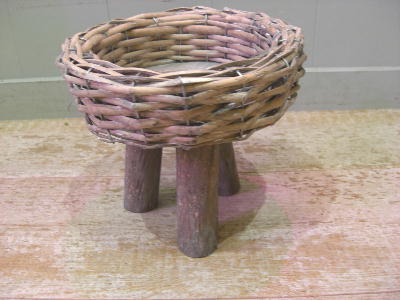 花台　ウッドフラワースタンド三つ脚　Lサイズ（φ20×H17cm）