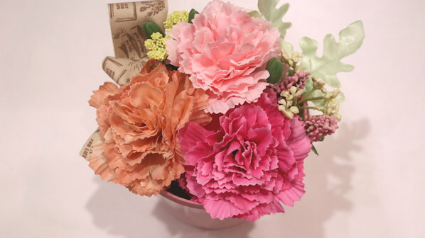 アーティフィシャルフラワー ミックスカーネーション ピンク鉢【地域限定送料無料】