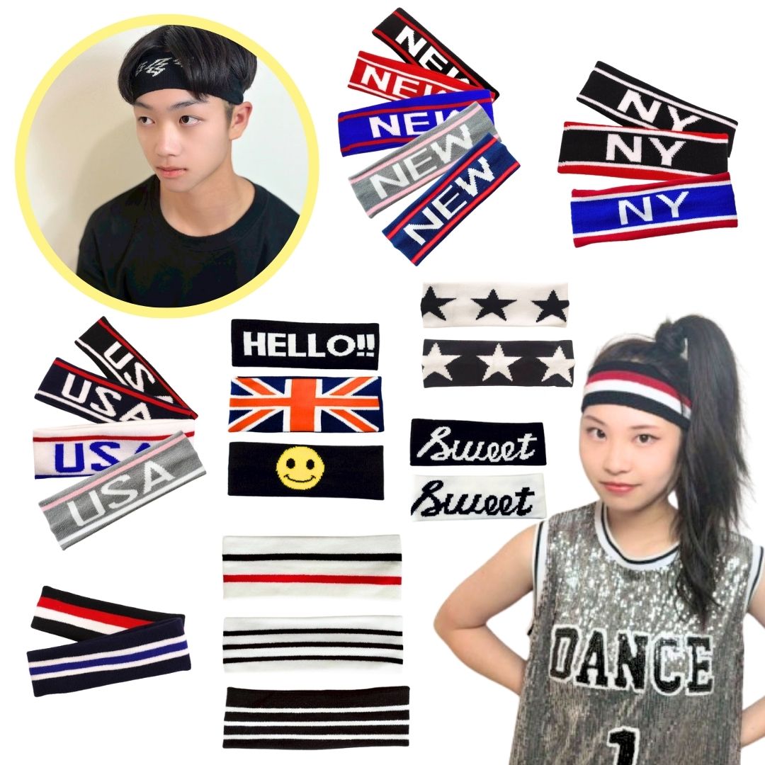 ヘアバンド ダンス衣装 大人 子供 ストレッチ　伸縮 ヒップホップ　HIPHOP ダンス 衣装 ヒップホップ小物 ダンス アクセサリー hiphop ファッション 小物