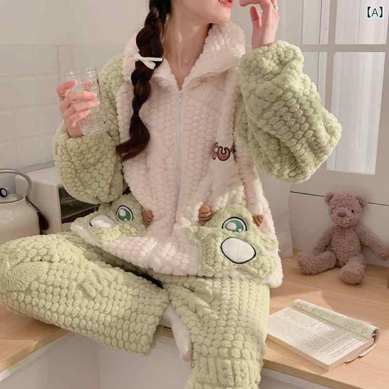 妊婦用 産後パジャマ 女性用 秋冬 保温 珊瑚絨 フランネル 厚手 柔らかい 部屋着 ...