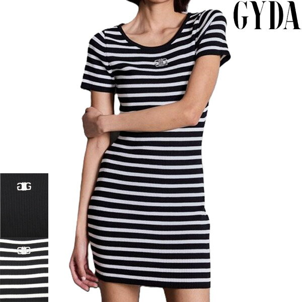乐天商城 - GYDA ジェイダ レディース Symmetry GYDAプレートハーフスリーブニットワンピース ニットワンピ 正規品 072630340101