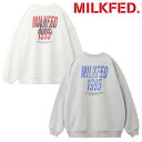 ミルクフェド MILKFED. LAYERED LOGO CREWNECK SWEATSHIRT レイヤード ロゴ クルーネック スウェット トレーナー レディース ブランド 正規 MILKFED ミルクフェド 正規取扱店 通販 ブランド レディース 新品 LAYERED LOGO CREWNECK SWEATSHIRT 103233012004 MILKFED ( ミルクフェド )より、LAYERED LOGO CREWNECK SWEATSHIRTの入荷です☆☆☆ドロップショルダーでこなれ感が出るゆったりシルエットのスウェットトップス■程よい厚みの裏起毛素材を使用したプルオーバートップス■ラインを拾わないゆったりとしたシルエットで、合わせるアイテムを選ばずトレンド感ある着こなしを叶えてくれます■フロントとバックにプリントが入ったカジュアルな印象の1枚【スタイリング提案】インナーにTシャツやシャツをレイヤードした幅広い着回しが可能。ロングスカートやパンツなど、合わせるアイテムを選ばず着回しが出来る万能アイテムです。・透け感:なし・伸縮性:あり・生地の厚さ:普通・裏地:なし・シルエット:ビッグ※ホワイトで計測しています素材 表地:綿63%,ポリエステル37%　リブ:綿86%,ポリエステル12%,ポリウレタン2%サイズ表記 着丈 肩幅 身幅 袖丈ONESIZE 73 70 71 53お早めに☆☆☆ 1