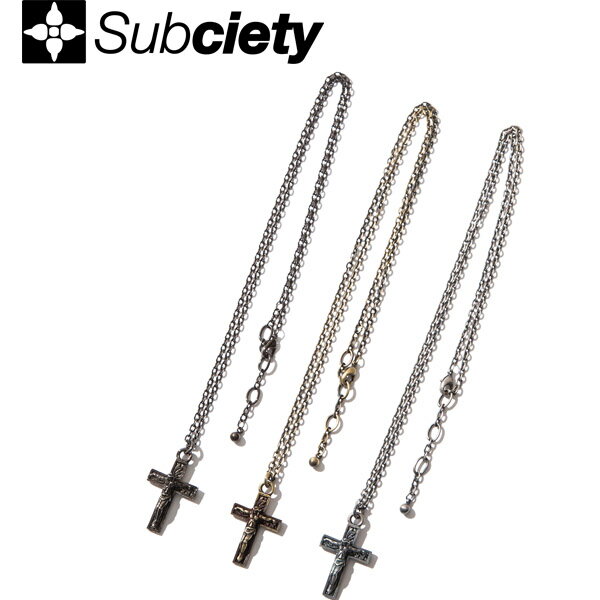 サブサエティー サブサエティ SUBCIETY METAL NECKLACE-JESUS- メタルネックレス ジーザス クロス 十字架 アクセサリー プリント ブランド メンズ