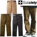 サブサエティ SUBCIETY WORK PANTS -PAISLEY- ワークパンツ ペイズリー ボトム チノパンツ 定番 シンプル 切り替え ベージュ カーキ ブラック ブランド メンズ