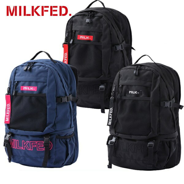 乐天商城 - ミルクフェド MILKFED NEO EMBROIDERY BIG BACKPACK BAR ネオ エンブロイダリー ビッグ バックパック リュック カバン 大容量 通学 通勤 レディース ブランド