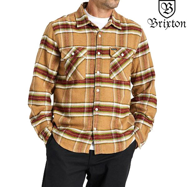 uNXg BRIXTON BOWERY L/S FLANNEL SHIRT LIGHT BROWN 01213 lVc wr[l `bN AJW oCJ[ Vv Y uh