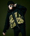 glamb グラム GB0323CS06 Nylon Switch Hoodie ナイロンスイッチフーディ パーカー 羽織り 切り替え バンド ロック メンズ レディース ユニセックス 新品 正規品