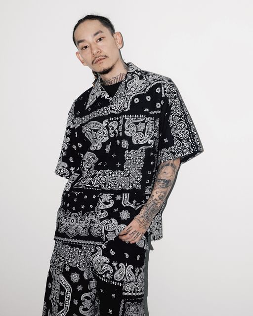 uX BREATH ~ MIYAGI HIDETAKA BANDANA S/S SHIRT ~Mqf^J o_i yCY[ BADHOP HIPHOP Y uh Xg[g Vi K