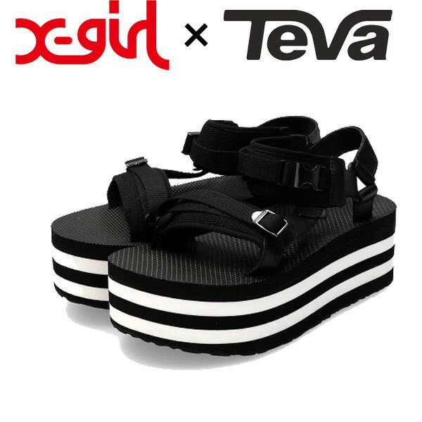 エックスガール X-GIRL X-girl × TEVA FLATFORM LUXE ELEVATED テバ コラボ フラットフォーム 厚底 サンダル ダット スポサン 靴 ブランド レディース