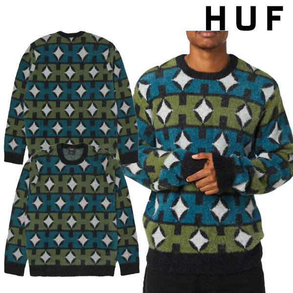 ハフ HUF SPACE AGE CREWNECK SWEATER スペース エイジ クルーネック セーター ニット 大人 メンズ レディース ストリート スケ...