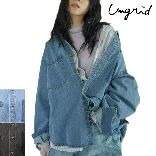 ungrid ネイビー 柄　長袖ブラウス 未使用タグ付き Ungrid - ungrid ネイビー 柄 長袖ブラウス 未使用タグ付きの通販 by