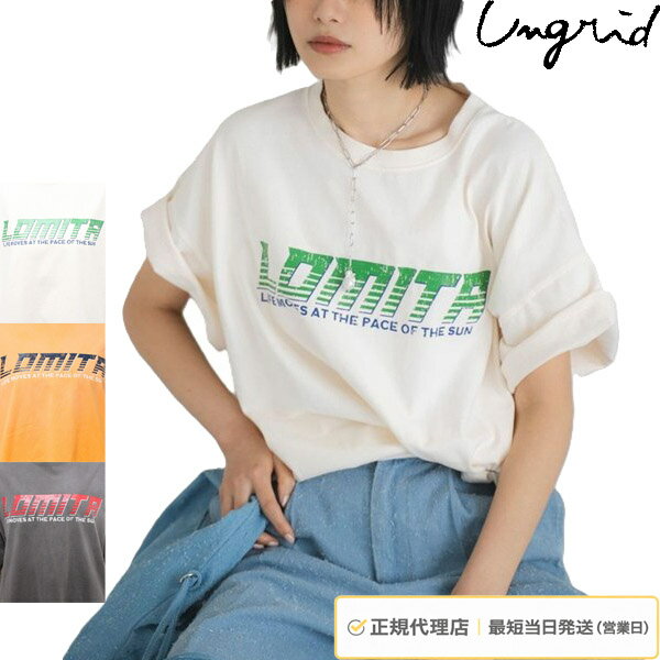 乐天商城 - ロゴT ヴィンテージ加工 ルーズT 半袖 綿100 オーバーサイズ Ungrid アングリッド レディース 112622743501 正規品