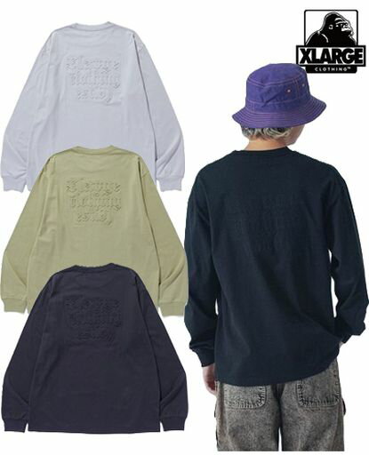 エクストララージ XLARGE EMBOSSED OLD ENGLISH L/S TEE ロンT ロゴ クルーネック シンプル 人気 メンズ レディース ブランド ストリート 新品 正規