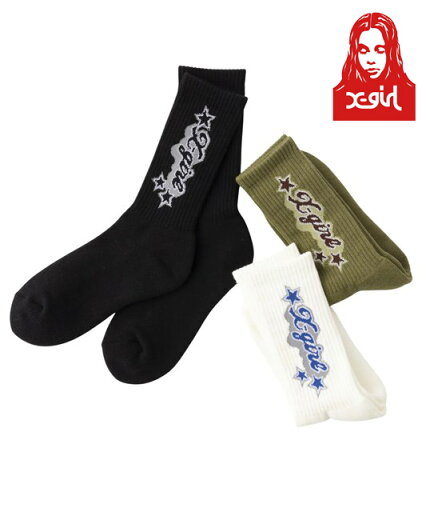 エックスガール X-GIRL FLYING STARS LOGO RIB SOCKS フライ スター ロゴ ソックス 靴下 小物 雑貨 ギフト プレゼント ブランド レ ディース 新品 正規 エックスガール X-GIRL FLYING STARS LOGO RIB SOCKS フライ スター ロゴ ソックス 靴下 小物 雑貨 ギフト プレゼント ブランド レ ディース 新品 正規