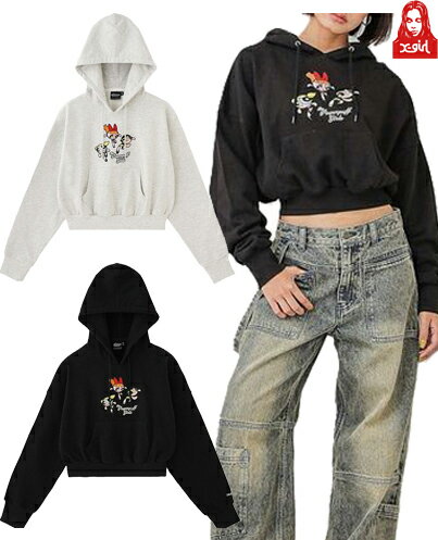 乐天商城 - エックスガール X-girl THE POWERPUFF GIRLS × X-girl SWEAT HOODIE コラボ パーカー パワーパフ ガールズ レディース ストリート ブランド 新品 正規品
