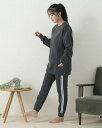 裏起毛 パジャマ レディース 上下セット ラインパンツ 長袖 パンツ 可愛い セットアップ トレーナー トップス スエット ルームウェア ストレッチ 部屋着 大...