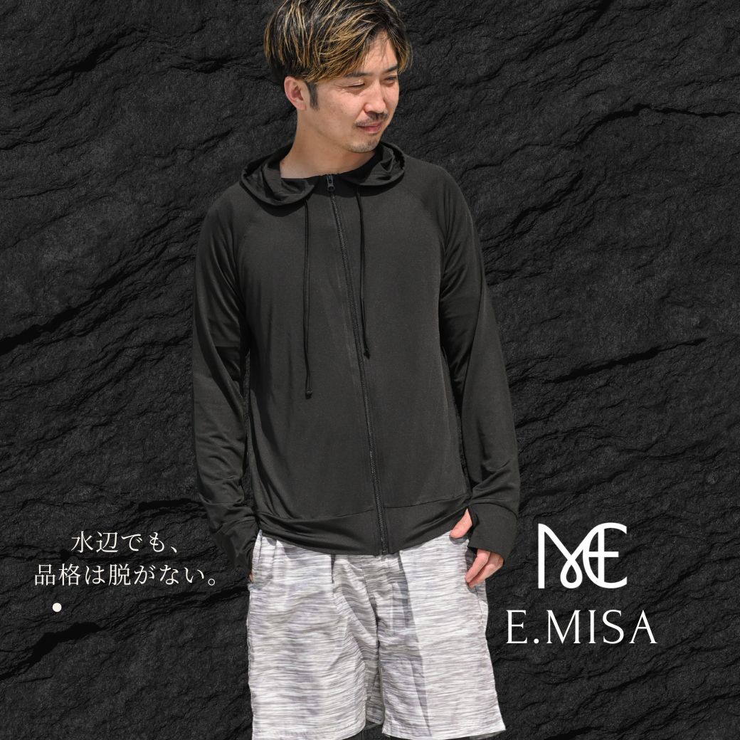 러쉬 가드 남성 긴 소매 수영복 러쉬 파커 세련된 캐주얼 심플 스포티 수륙 양용 세련된 자외선 대책 선탠 대책 벌레 물린 커버 업 체육관 해양 스포츠 여름 바다 비치 풀 여행 레저 스포츠 운동 최강 배송 어머니의 날