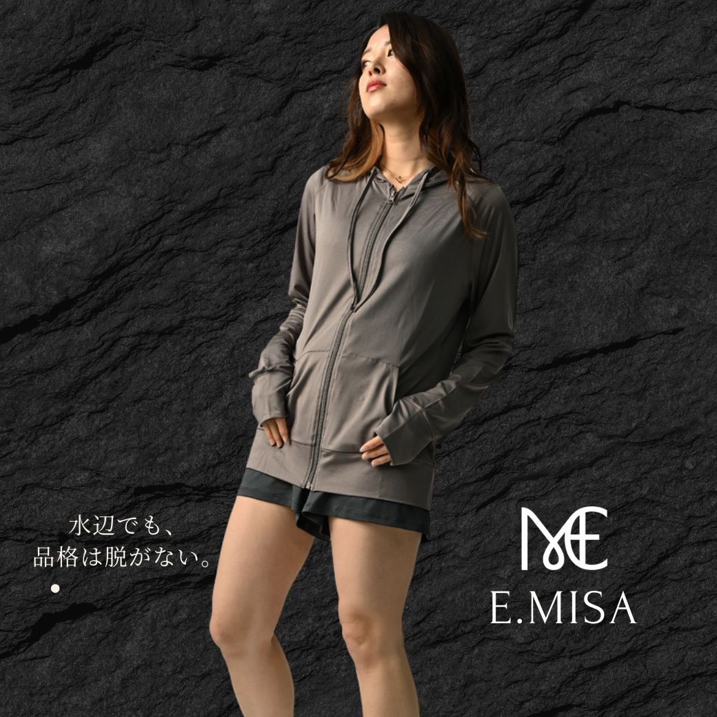 樂天商城 - ラッシュガード レディース 水着 おしゃれ 水陸両用 長袖 UPF50+ UVカット UVパーカー 指穴 大きいサイズ 体型カバー M L LL ひんやり 冷感 かわいい 夏用 フード ポケット付き 最強配送 プール 接触冷感 母の日