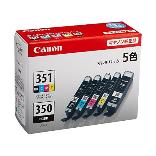 【純正品】 キヤノン(Canon) インクカートリッジ 5色マルチパック 型番:BCI-351+350/5MP 単位:1箱(5色) ds-1100618 【純正品】 キヤノン(Canon) インクカートリッジ 5色マルチパック 型番:BCI-351+350/5MP 単位:1箱(5色) ds-1100618