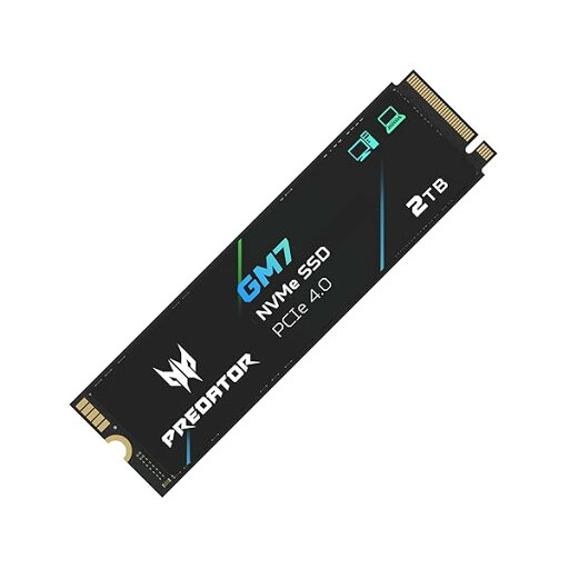 Acer Predator M.2 SSD 2TB GM7 NVMe1.4 2280 PCIe Gen4×4 超高速(最大読み込み:7400MB/s、最大書き込み:6500MB/s) 内蔵SSD 高耐久 3D NAND TLC PS5動作確認済み メ Acer Predator M.2 SSD 2TB GM7 NVMe1.4 2280 PCIe Gen4×4 超高速(最大読み込み:7400MB/s、最大書き込み:6500MB/s) 内蔵SSD 高耐久 3D NAND TLC PS5動作確認済み メ