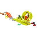 ホットウィール(Hot Wheels) モンスタートラック スピード チャレンジ レース ミニカー大小計2台付 乗り物おもちゃ プレイセット 4歳から イエロー HXT05