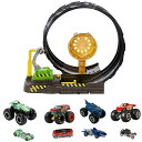 ホットウィール(Hot Wheels) モンスタートラック ビッグループ チャレンジ プレイセット【ミニカー プレイセット】モンスタートラック×4、ミニカー×4...