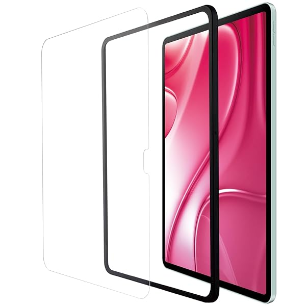 エレコム ipad air 13インチiPad Air(M2) 2024年モデル フィルム ガイド枠付き ガラス 貼りやすい 貼り直し可能 強化ガラス TBWA24XFLGGJ
