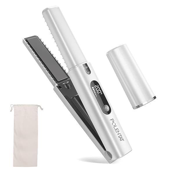 POLENTAT [電池着脱式 最新改良型] ヘアアイロン コードレス 機内持ち込み可 USB充電式 コードレスヘアアイロン ミニ ストレートアイロン 2way 3段階温度調整 MAX200℃ 急速加熱 前髪用 海外対応 家庭/旅行/出張/通勤用