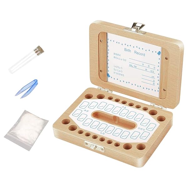 KIUKIU 乳歯ケース 乳歯入れ 乳歯ボックス 写真入れ 高級?材天然木使用 記念 トゥースボックス 木製 名..