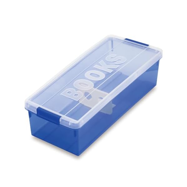 伊勢藤(ISETO) コミック本収納ケース ブックス ブルー 幅21.0×奥行52.8×高さ14.3cm 日本製 仕切り板 普通コミック誌約25冊収納 BIGコミック誌約33冊収納 コミック収納 本 漫画 コミック I-179