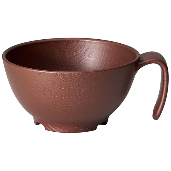 スケーター(Skater) 持ちやすい 汁碗 340ml 木目 ブラウン ハンドル 付き プラスチック 持ち手 電子レンジ 食洗器対応 NBLS2HB-A