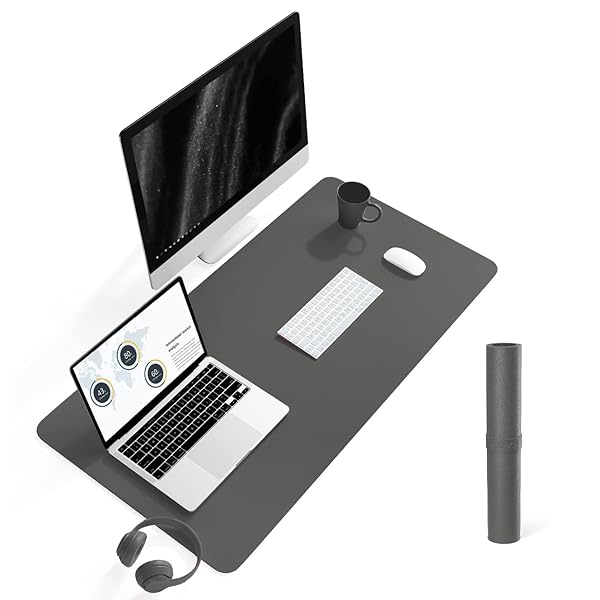 YSAGi デスクマット マウス対応 レザー デスクマット 大型マウスパッド 裏面はスエード 滑り止め 厚さ2..