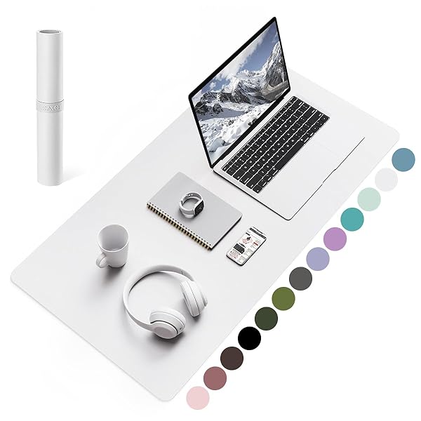 YSAGi デスクマット マウス対応 レザー デスクマット 大型マウスパッド 裏面はスエード 滑り止め 厚さ2..