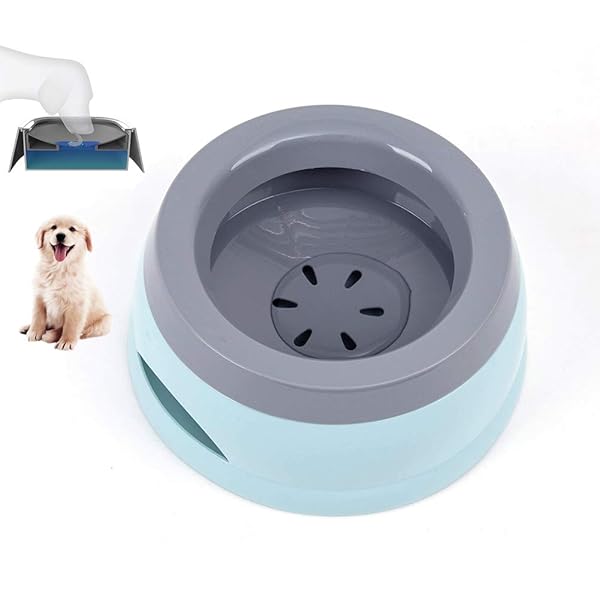 Diand ペット給水器 車のペット給水器 ウォーターボウル 水飲み器 濡れた口のない犬用のフローティングボウル 大容量給水器 飛び散り防止 溢れ・飛び出さない ゆっくり 水飲み おしゃれ 犬 猫 用品(Blue)