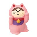 デコレコーポレーション concombre 踊る招き猫 桃・御縁招き 左手上げ ZCB-35256
