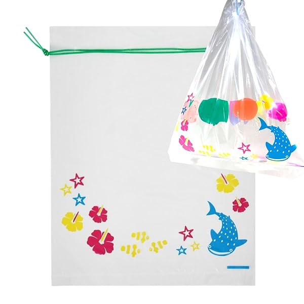 Okima 金魚袋 100枚 【選べる4色＋全色】 金魚すくい スーパーボール 南国風 縁日 14×18cm (緑, 100枚)の商品画像