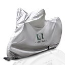 LIBZAKI バイクカバー 厚手M-Lサイズ 209 cmまで対応 バイク用車体カバー 収納袋付き(銀)