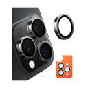 【宇宙航空材料・元のまま再現】TORRAS iPhone16Pro用 /iPhone16ProMax用カメラ保護フィルム 米軍規格 黒縁取り 1セット 曇りなし アイフォン16プロ用/16プロマックス用レンズカバー ブラックチタニウム LensGua