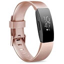 コンパチブル Fitbit Inspire/Fitbit Inspire HR バンド ベルト 交換用バンド 柔らかいシリコン スポーツバンド 調節可能 多色選択 (L, ローズゴールド)(2)