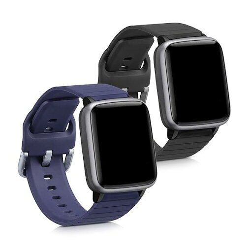 2x 交換ベルト 対応: Willful Fitnesstracker/Smartwatch バンド - シリコンバンド ソフト TPU 耐久性 黒色/紺色 2x 交換ベルト 対応: Willful Fitnesstracker/Smartwatch バンド - シリコンバンド ソフト TPU 耐久性 黒色/紺色