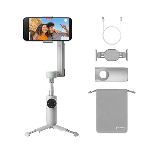 Insta360 Flow Pro - スマートフォン用AI搭載ジンバル、Apple DockKit対応、360度無限パントラッキング、3軸手ブレ補正、内蔵三脚、ポータブル&折り畳み可能、AI追跡 Insta360 Flow Pro - スマートフォン用AI搭載ジンバル、Apple DockKit対応、360度無限パントラッキング、3軸手ブレ補正、内蔵三脚、ポータブル&折り畳み可能、AI追跡