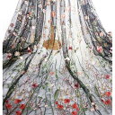 花柄刺繍レース生地 幅130CM 長さ180CM ハギレチュール ヴィンテージ レース メッシュレース かわいい花柄 DIY手作り 手芸 衣装アクセサリー 結婚式 ドレス ワンピース 縫製用 180*130cm