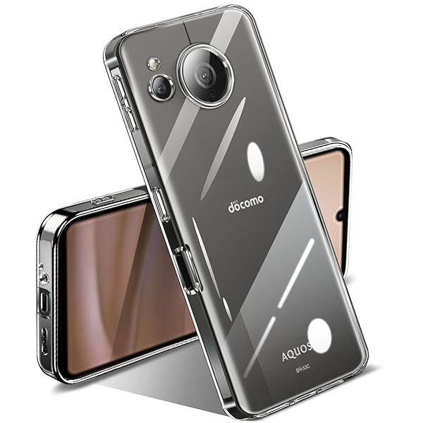 AQUOS sense7 ケース クリア 薄型 耐衝撃 SH-53C/SHG10 カバー 透明 可愛い 柔らかい ワイヤレス充電 薄型 ファッション 軽量 まばゆい TPU ソフトケース 人気 保護カバー(全透明)