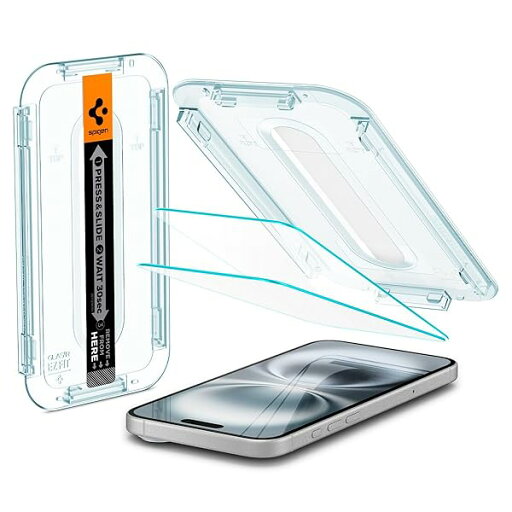 Spigen iPhone 16 ガラスフィルム iPhone 15 対応 9H硬度強化ガラス 貼り付けキット付き iPhone16、iPhone15 保護フィルム ナノコーティング 飛散防止 2枚入 EZ Fit AGL06903 Spigen iPhone 16 ガラスフィルム iPhone 15 対応 9H硬度強化ガラス 貼り付けキット付き iPhone16、iPhone15 保護フィルム ナノコーティング 飛散防止 2枚入 EZ Fit AGL06903