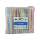 大和物産 ストロー ホワイト・ピンク・ブルー 21cm 商売繁盛 まがるカラーストロー 袋なし (N) 業務用 500本入