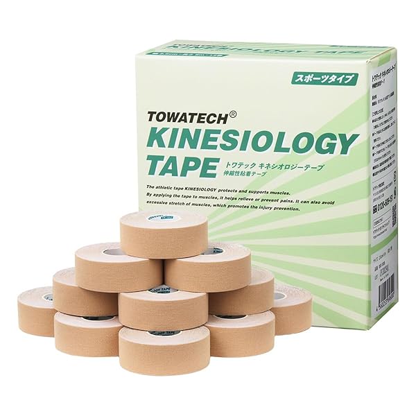 トワテック キネシオロジーテープ スポーツタイプ 2.5cm×5m 12巻 キネシオ 伸縮 テープ