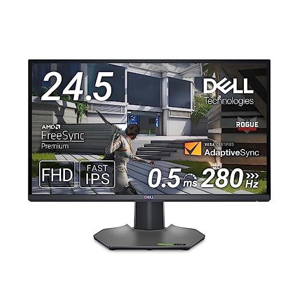 Dell G2524H 24.5インチ ゲーミングモニター ゲーミング ディスプレイ(3年間無輝点交換/FHD/Fast IPS 非光沢/DisplayPort ×2,HDMI ×1/sRGB 99%/縦横回転 高さ調整/0.5ms/280Hz/AM