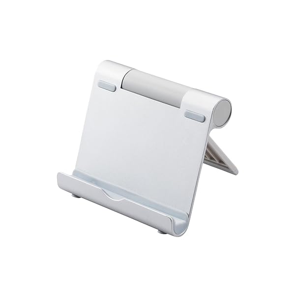 エレコム タブレット スマホ スタンド 4.6~12.9インチ対応 10段階 角度調節 角度固定 折り畳み時 厚さ約2cm 軽量 持ち運び 【 iPhone iPad Pro Air mini FireHD Huawei Galaxy GoogleP