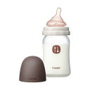 COMBI コンビ テテオ 授乳のお手本 LiCO 哺乳びん 耐熱ガラス製 160ml (Sサイズ乳首付) モカ