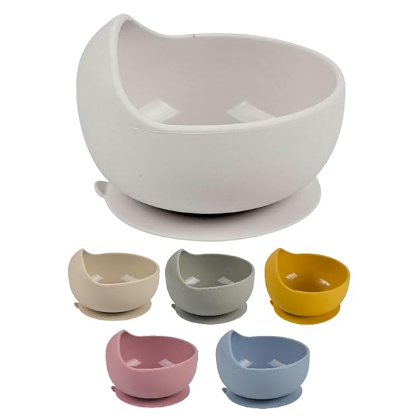 rinaty 離乳食 食器 吸盤 ベビー食器 ひっくり返らない くっつく シリコンボウル 食洗機対応 電子レンジ対応 かわいい くすみカラー 吸盤付き キッズ